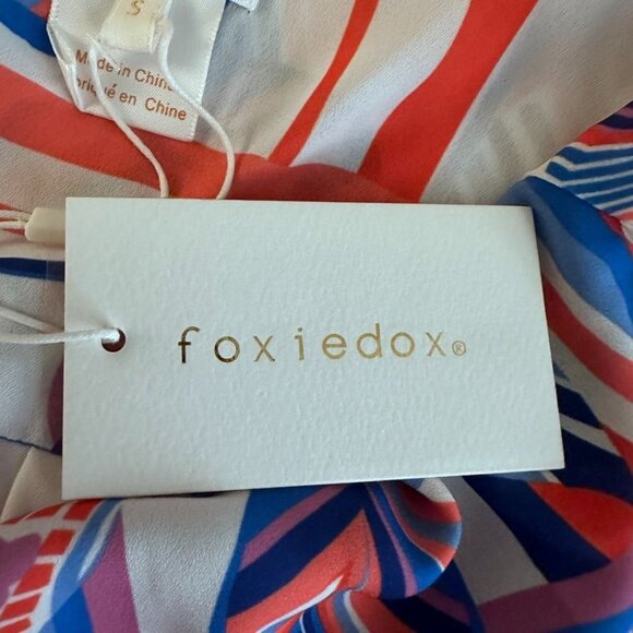 Foxiedox Womens Geometric Print Maxi Dress S Multicolor Spaghetti Straps Flowy - Picture 5 of 11